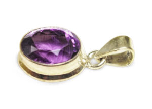 Amethyst “Faceted Oval” Pendant Sterling Silver