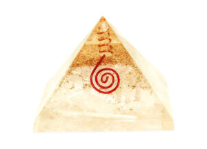 Pyramide d’orgone en sélénite (L)