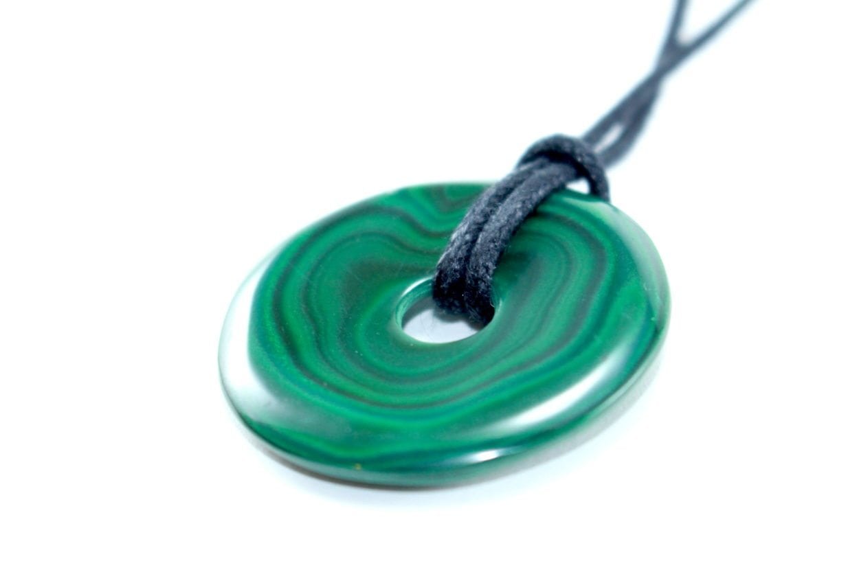 Crystal Dreams Necklace With Malachite Crystal Doughnut Pendant