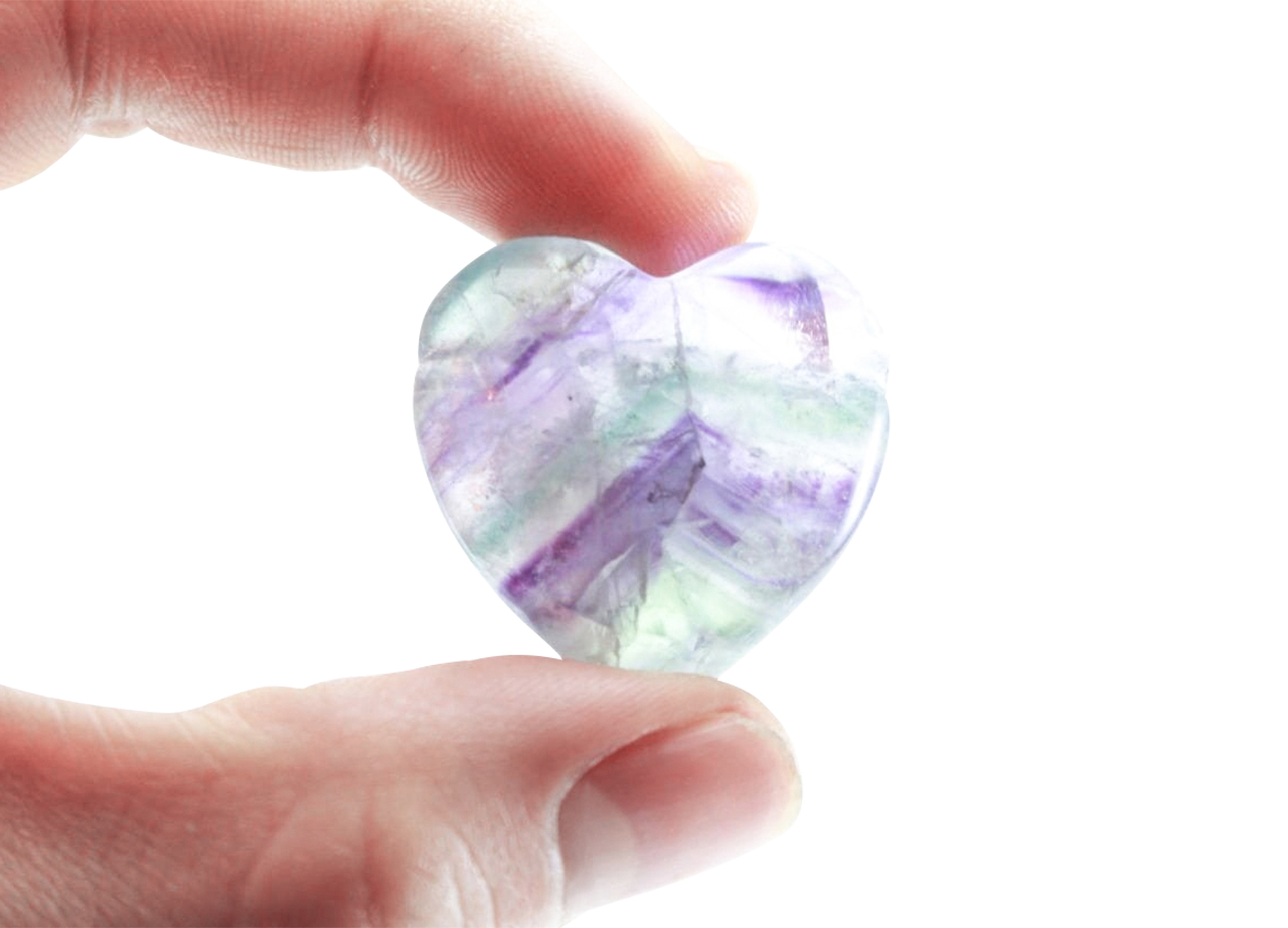 Rainbow Fluorite Heart Pendant - Crystal Dreams
