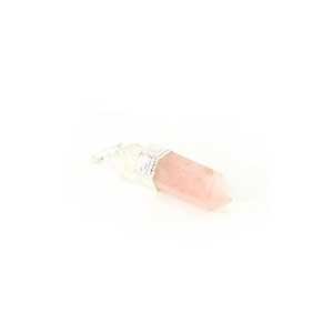 Crystal Dreams 100% Authentic Rose Quartz Gemstone Pendant With Clear Quartz Amplifier
