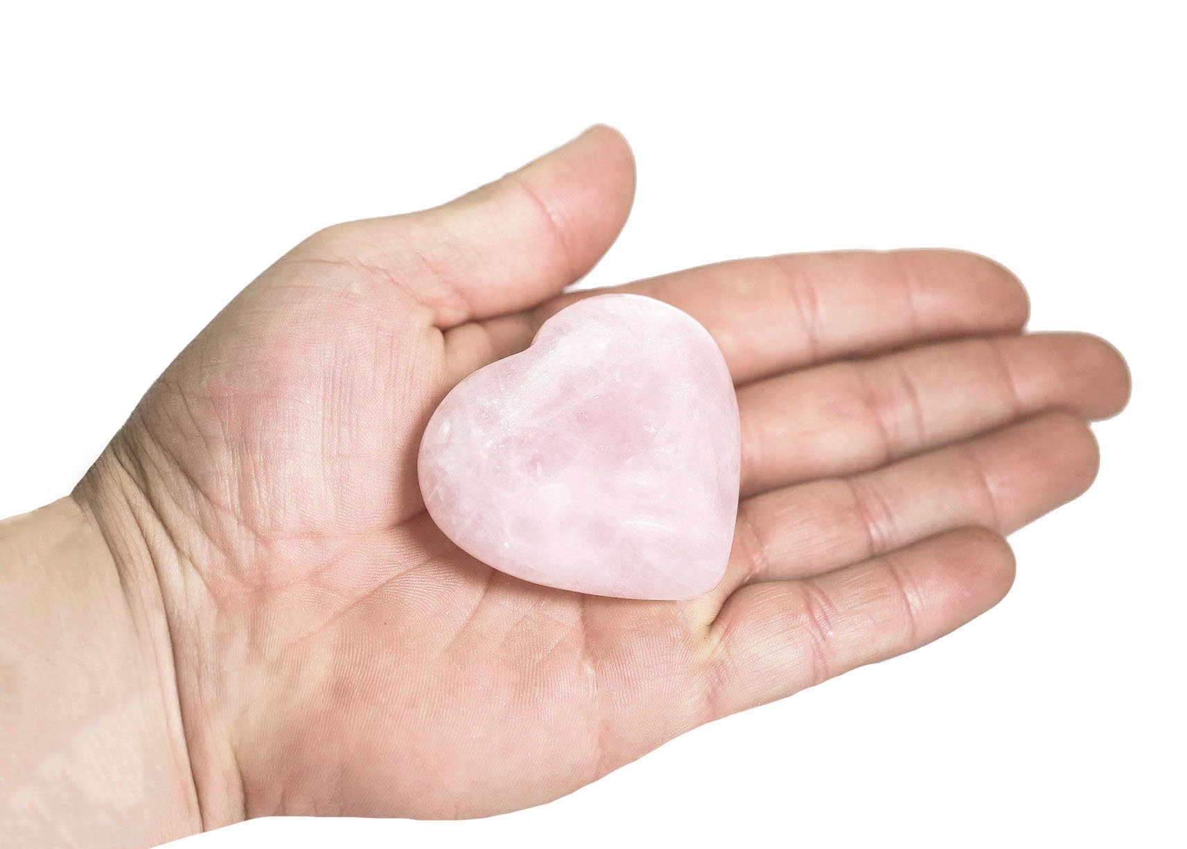 rose quartz puffy heart (hand) - Crystal Dreams