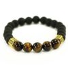 Black Agate Bracelet with Tiger Eye Beads and Silver Charms (Copy) 1