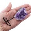 Amethyst Druze cluster Iron Stand Base - Crystal Dreams