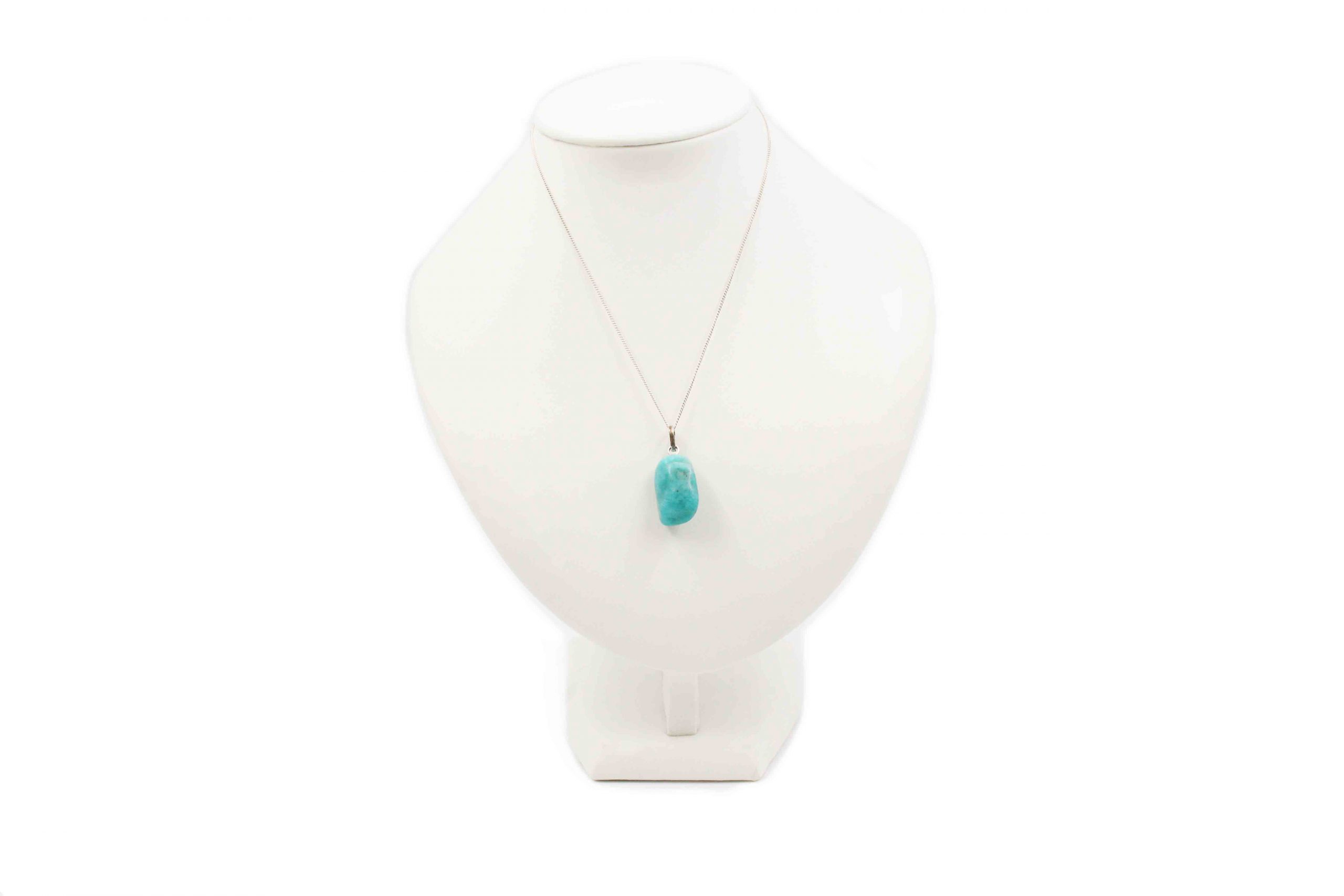 Amazonite Tumbled Sterling Silver Pendant - Crystal Dreams