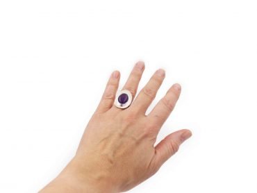 amethyst cabochon sterling silver ring