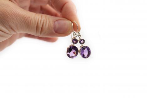 Amethyst "double-stone" earrings silver - Crystal Dreams