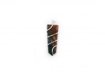 Bloodstone flat spiral pendant from india