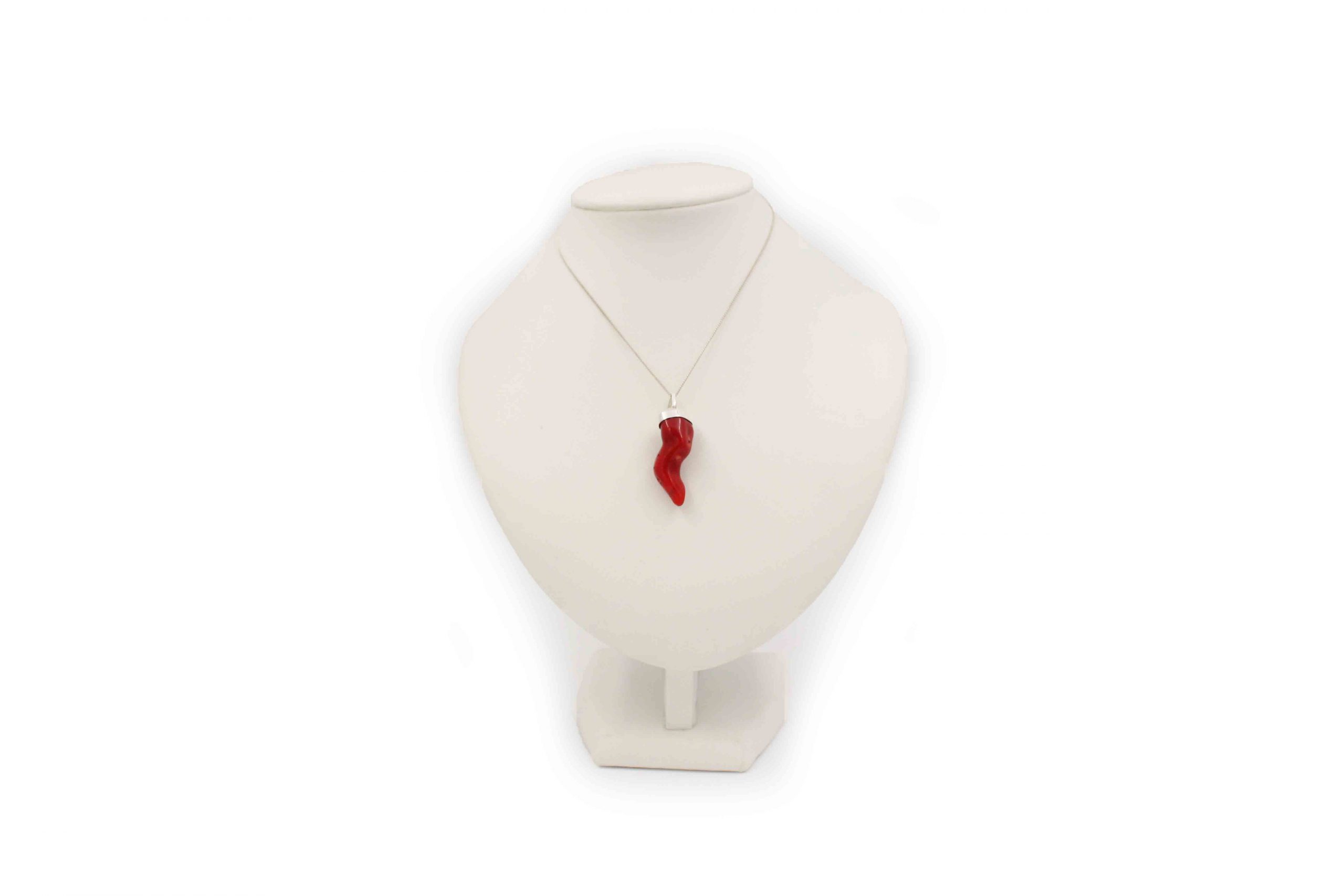 Red coral pepper sterling silver pendant - Crystal Dreams