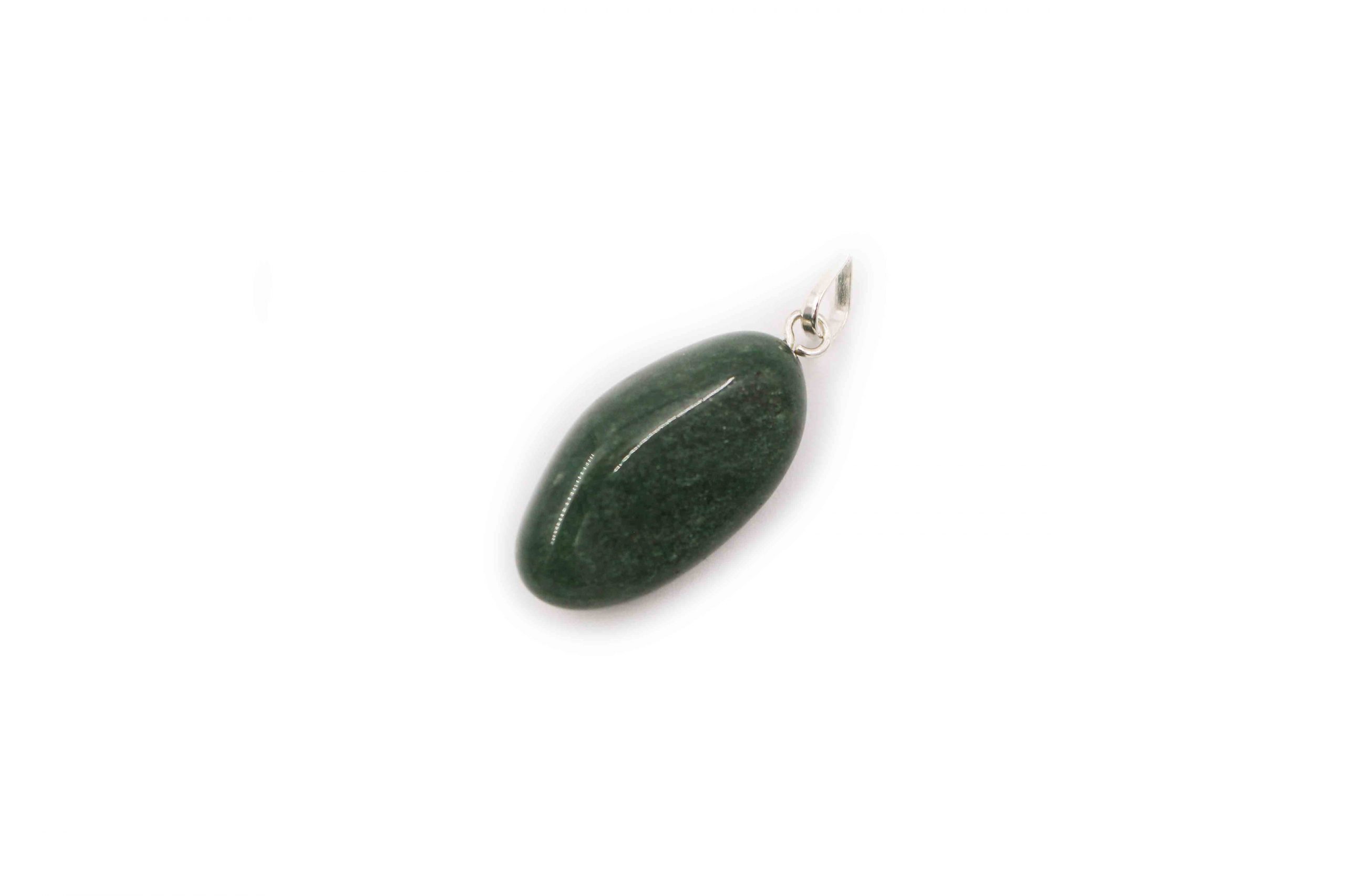Green Aventurine Tumbled Pendant Sterling Silver- Crystal Dreams