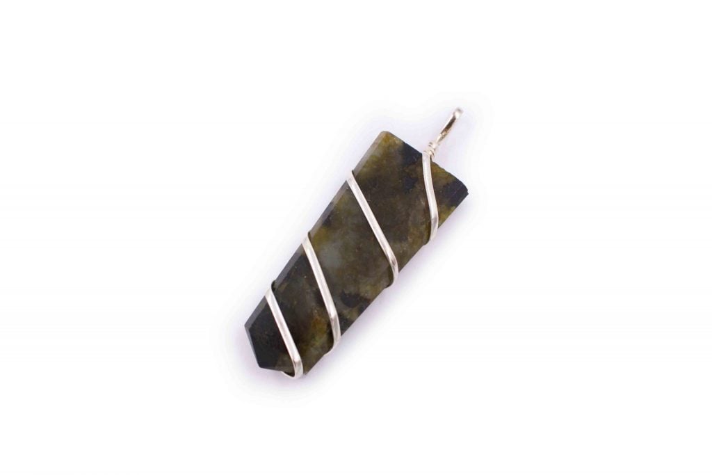 Labradorite flat spiral pendant india - Crystal Dreams
