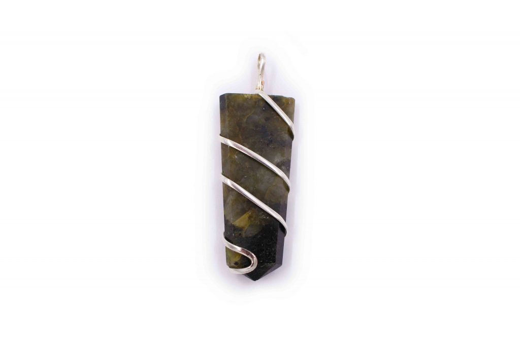 Labradorite flat spiral pendant india - Crystal Dreams