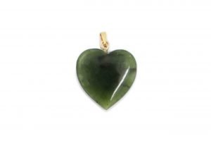 Pendentif coeur en jade néphrite