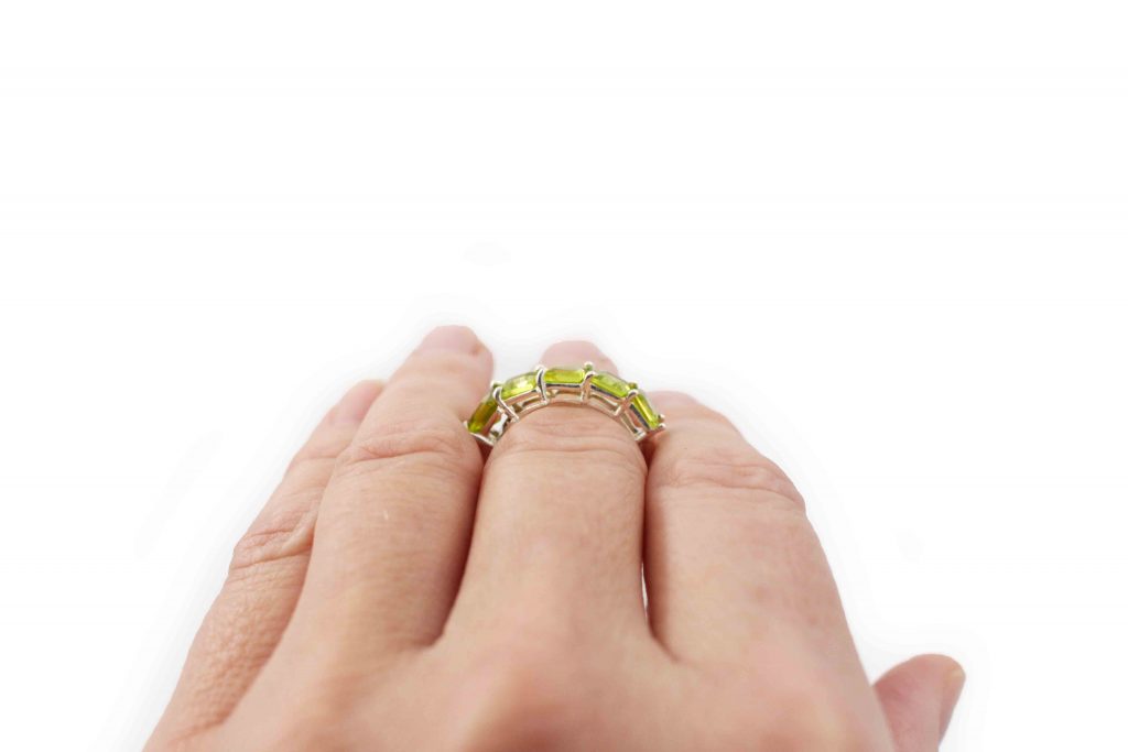 Peridot Squares Sterling Silver Ring