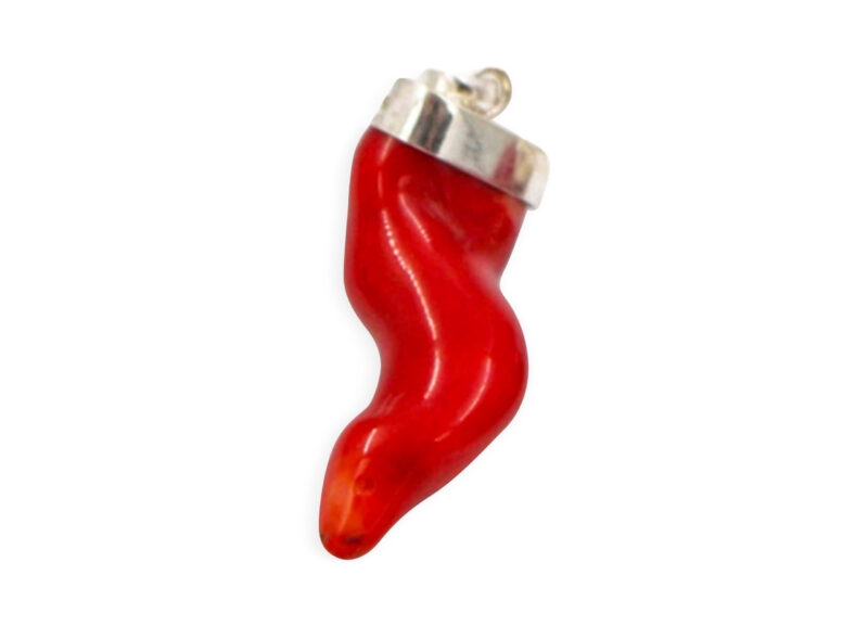 Red Coral "Pepper" Pendant Sterling Silver - Crystal Dreams