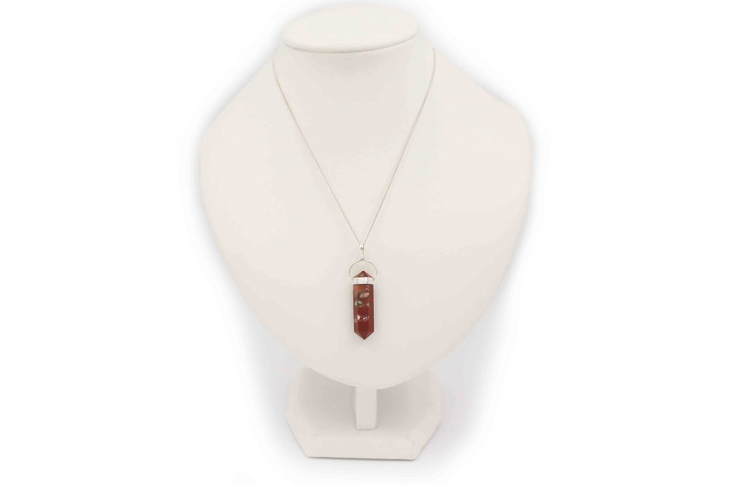 Red Jasper "Double Point" Pendant Sterling Silver - Crystal Dreams