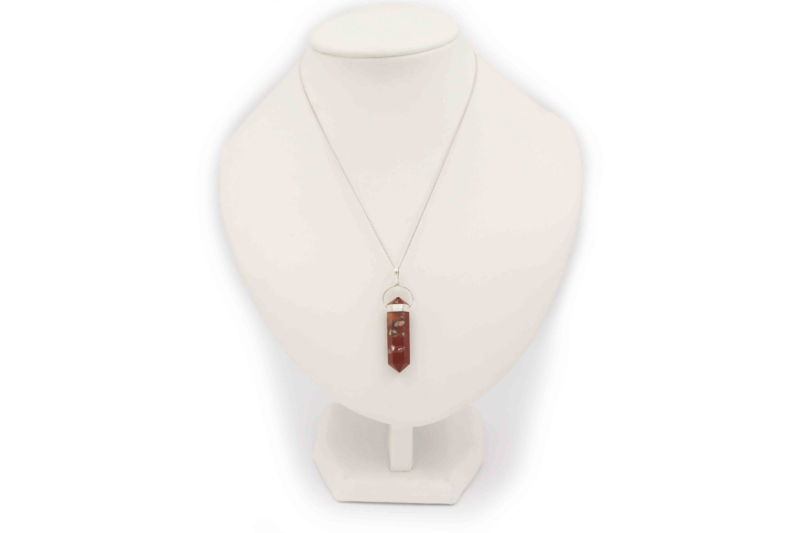 Red Jasper "Double Point" Pendant Sterling Silver - Crystal Dreams