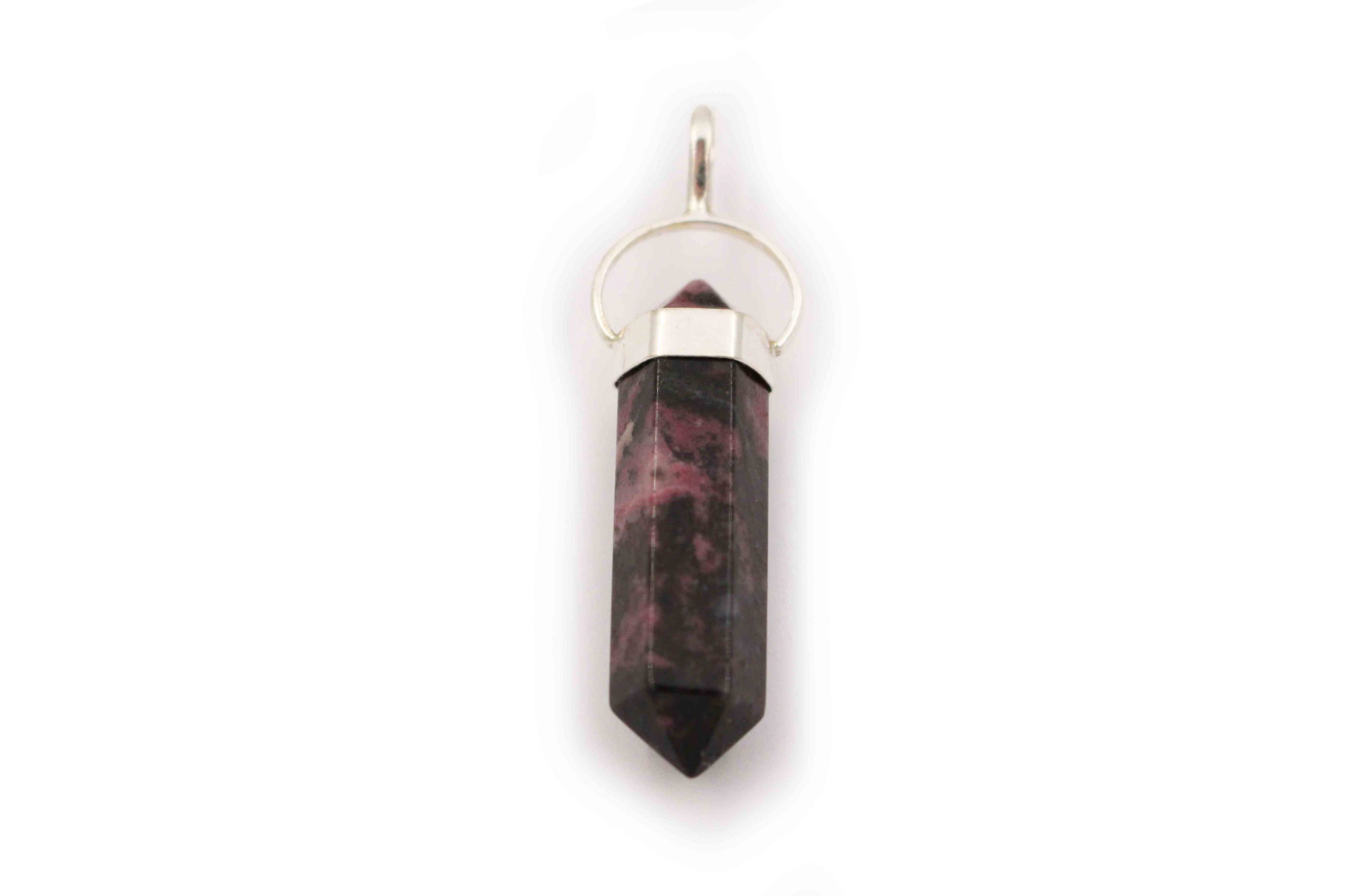 Rhodonite "double Point" Pendant sterling silver - Crystal Dreams