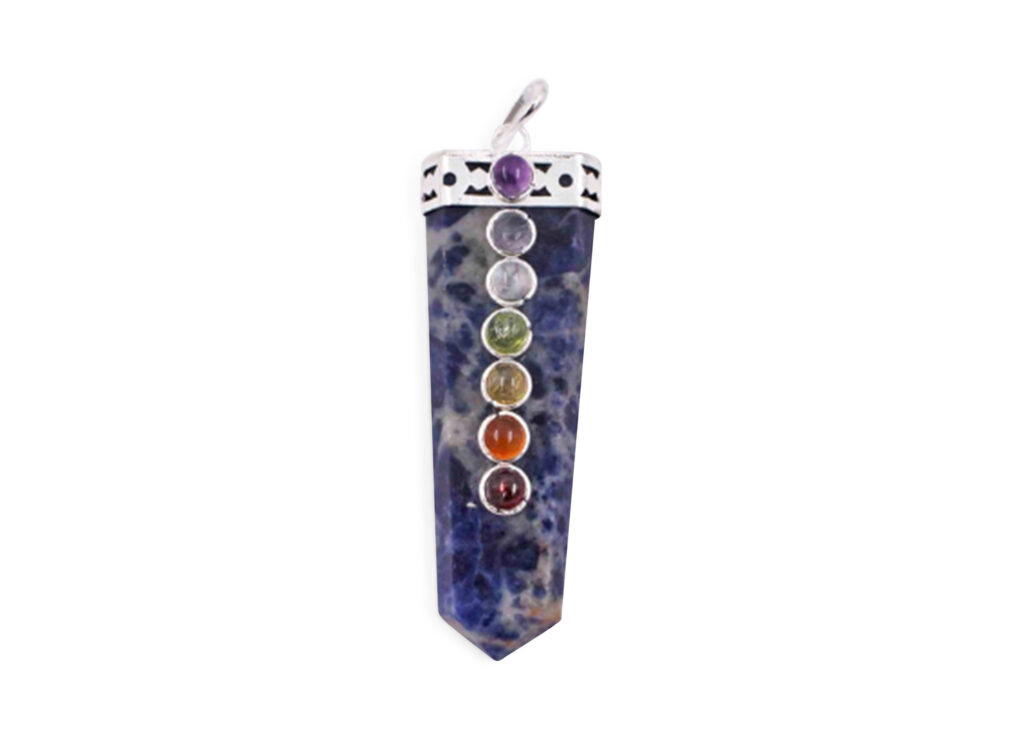 Sodalite Seven Chakras Flat Pendant - Crystal Dreams