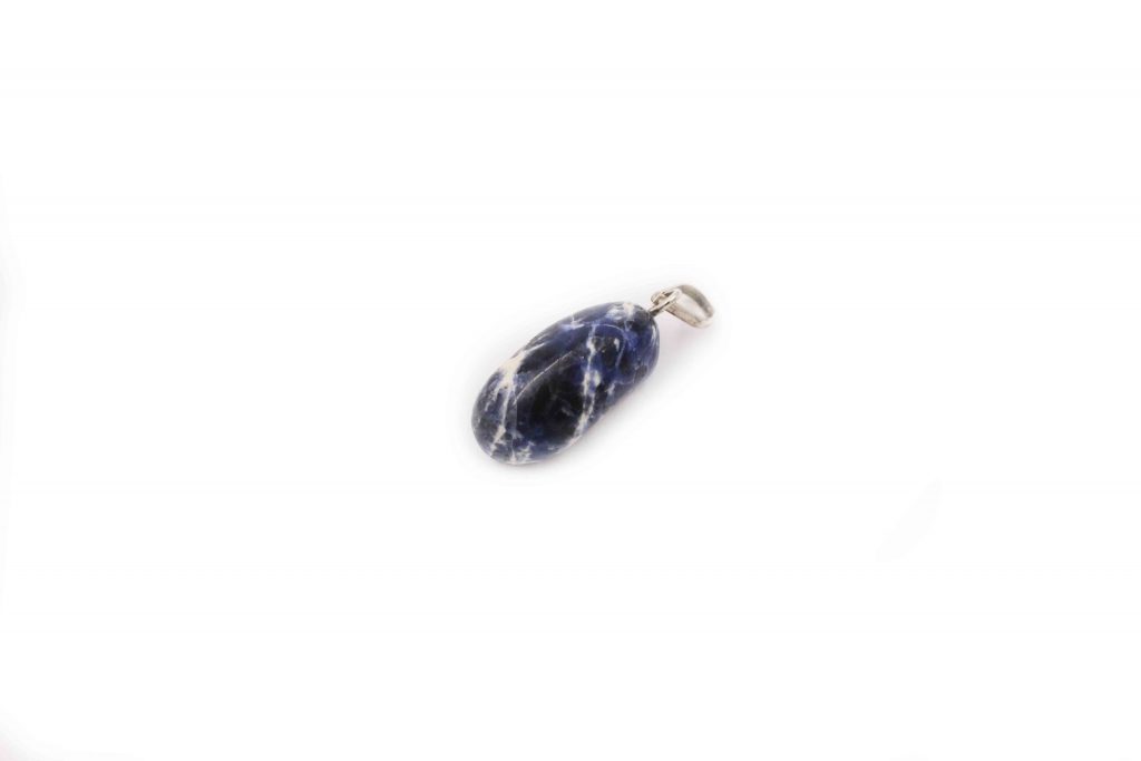 Sodalite Tumbled Pendant Sterling Silver