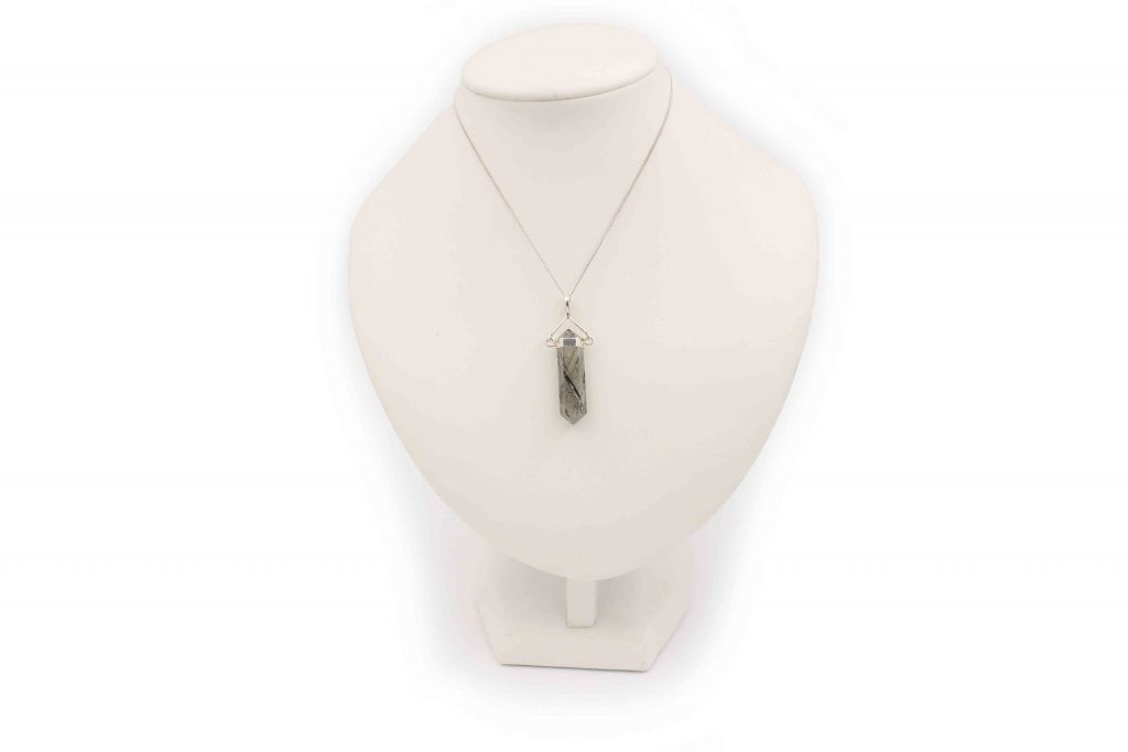 Tourmalinated Quartz "Swivel" Pendant Silver - Crystal Dreams