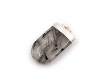 Tourmalinated Quartz ''U" shape pendant sterling silver - Crystal Dreams