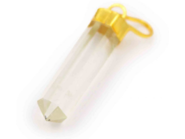 Clear Quartz Golden Pendant- Crystal Dreams