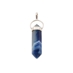 Agate “Double Point” Sterling Silver Pendant