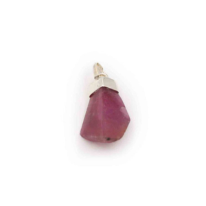 Ruby “Semi-Polished” Sterling Silver Pendant