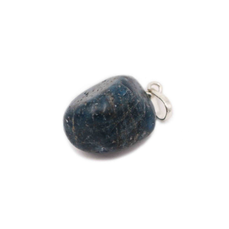 Blue Apatite "Tumbled" Sterling Silver Pendant - Crystal Dreams
