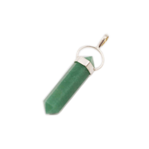 Aventurine “Double Point” Sterling Silver Pendant
