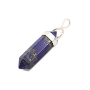 Pendentif lapis lazuli “double pointe” en argent sterling