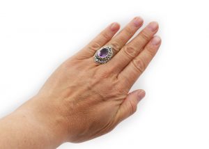 Amethyst “Ovoid” Sterling Silver Ring