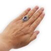 Amethyst Ovoid Ring In Sterling Silver - Crystal Dreams
