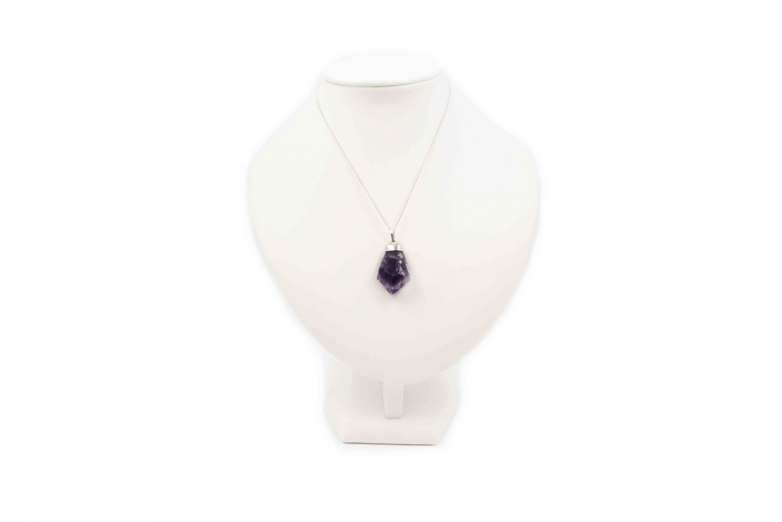 Amethyst "Rough Point" Pendant Sterling Silver- Crystal Dreams