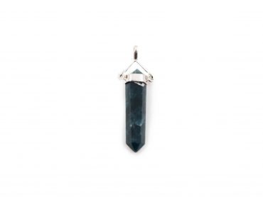 Blue Apatite Double Point Pendant Sterling Silver - Crystal Dreams