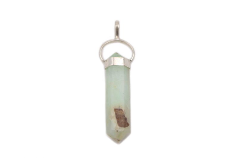 Chrysoprase Double Point Pendant Sterling Silver - Crystal Dreams
