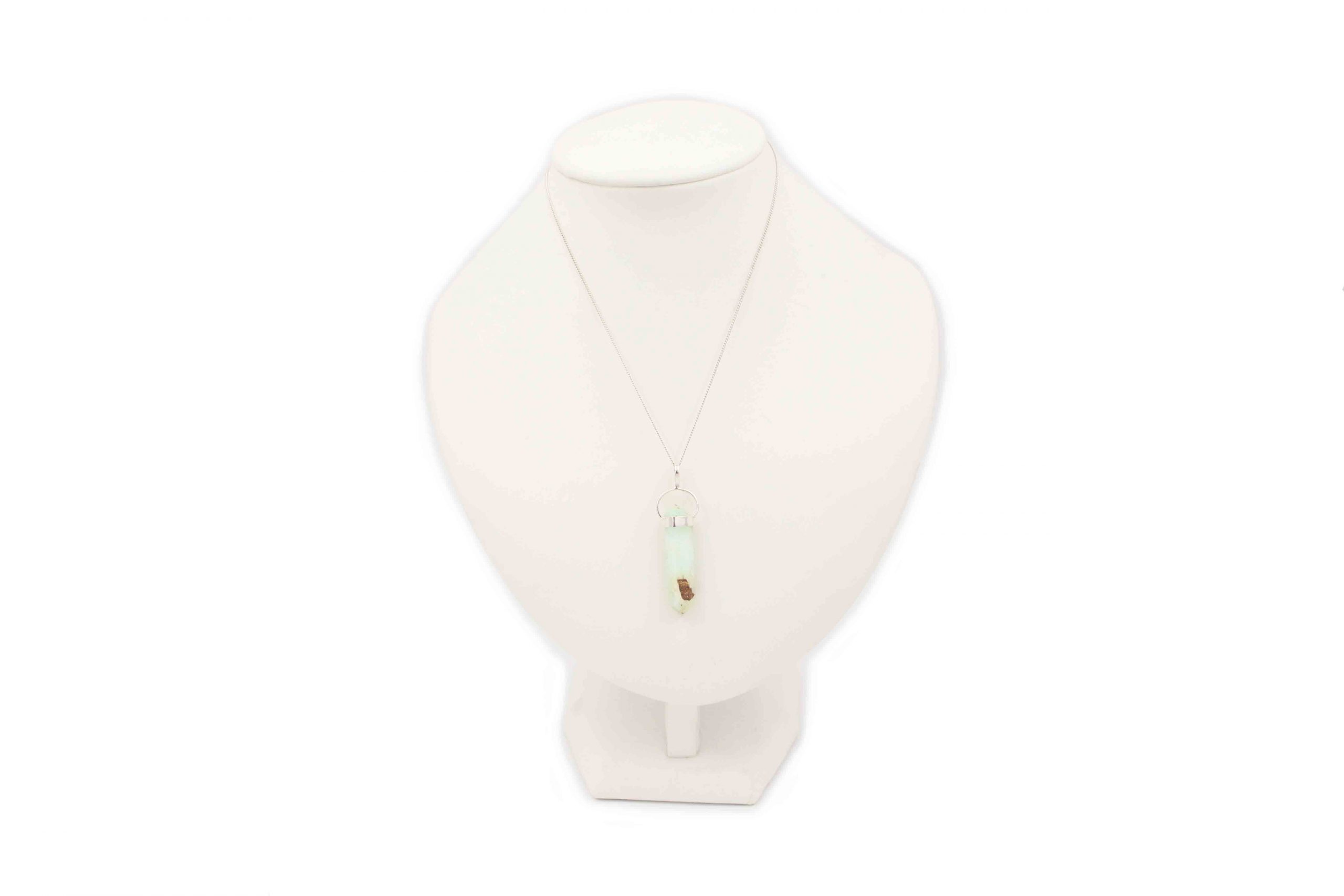 Chrysoprase Double Point Pendant Sterling Silver - Crystal Dreams