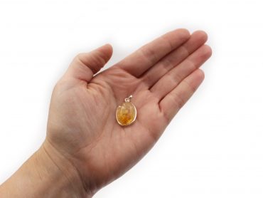 Citrine Oval Cabochon Pendant Sterling Silver - Crystal Dreams