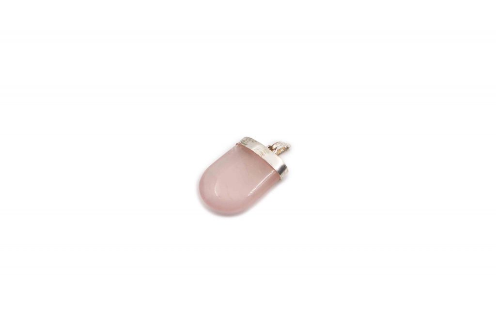 Rose Quartz ''U'' Pendant Sterling Silver- Crystal Dreams