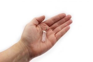 Pendentif quartz rose “swivel” en argent sterling