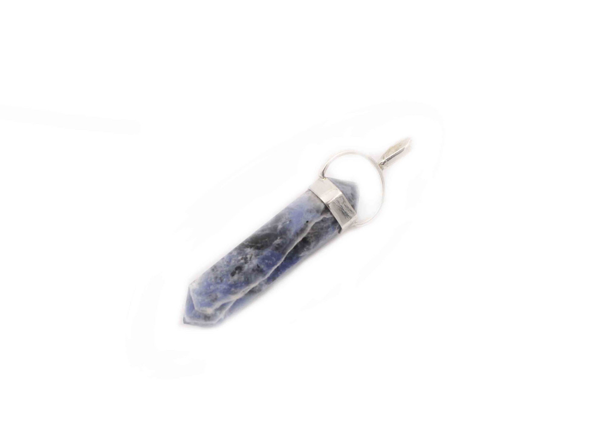 silver Sodalite crystal necklace
