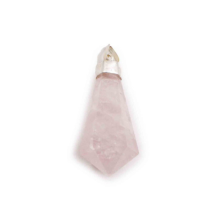 Pendentif de quartz rose “RG” en argent sterling