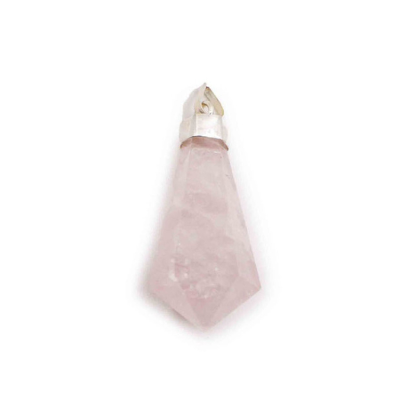 Rose Pink Quartz RG Point Pendant Sterling Silver- Crystal Dreams