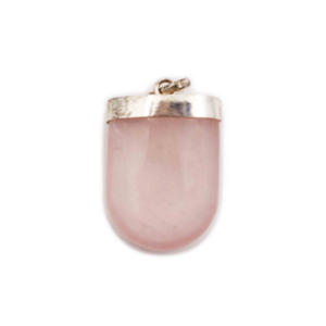 Pendentif quartz rose ”U” Pendant argent sterling