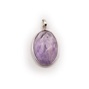 Amethyst “Faceted” Cabochon Sterling Silver Pendant
