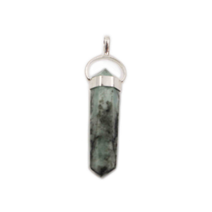 Emerald “Twin Point” Sterling Silver Pendant