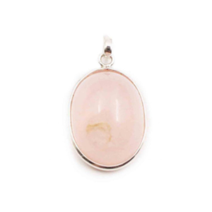 Pendentif cabochon “ovale” en quartz rose
