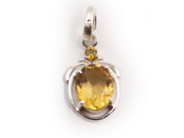 Class Citrine Sterling Silver Pendant - Crystal Dreams