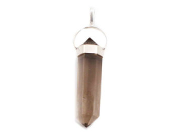 Smoky Quartz "Double Point" Pendant Sterling Silver - Crystal Dreams